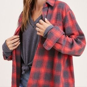 Red Plaid Top size Medium